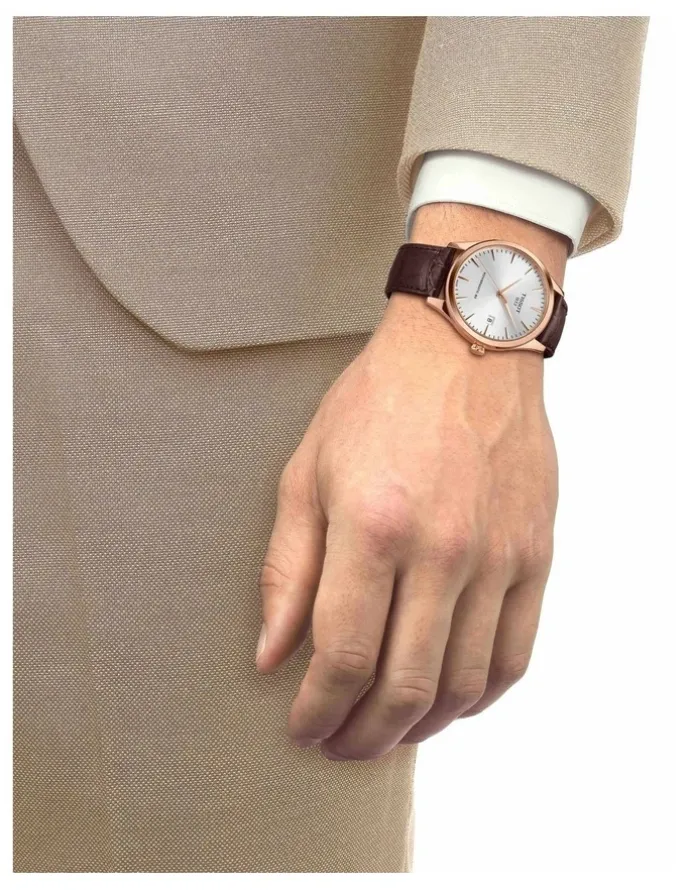 Tissot Classic Dream Powermatic 80 40mm T1584073603100 Watch in Rose Gold PVD/Brown