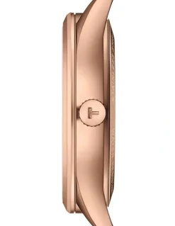 Tissot Classic Dream Powermatic 80 40mm T1584073603100 Watch in Rose Gold PVD/Brown