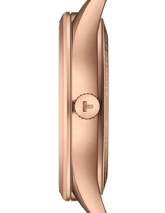 Tissot Classic Dream Powermatic 80 40mm T1584073603100 Watch in Rose Gold PVD/Brown