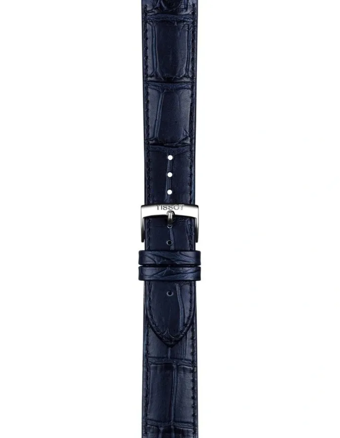 Tissot Official Leather 20mm Watch Strap in Blue