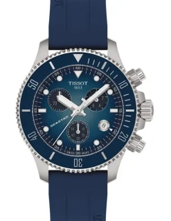 Tissot Seastar 1000 Chronograph 38mm Watch T1202171704100 in Blue Rubber