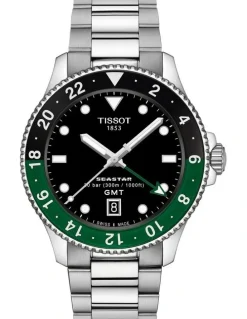Tissot Seastar 1000 GMT T1208521105100 Watch in Black/Green