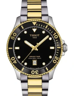 Tissot Seastar 1000 40mm T1204102205100 Watch in Black/Yellow Gold