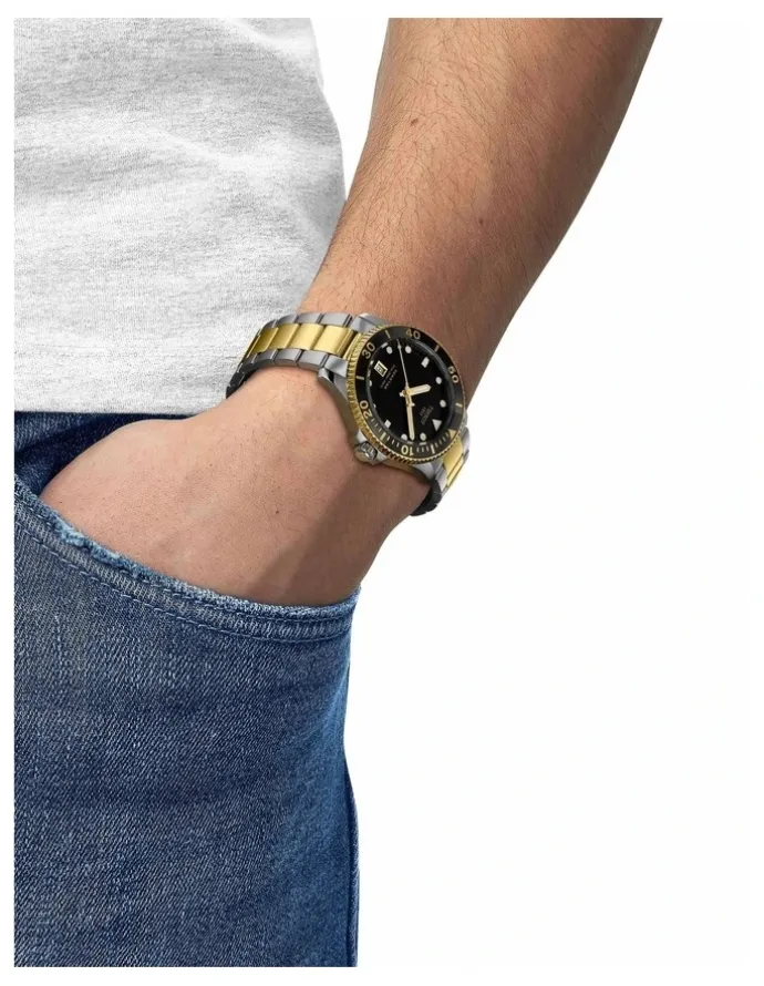 Tissot Seastar 1000 40mm T1204102205100 Watch in Black/Yellow Gold