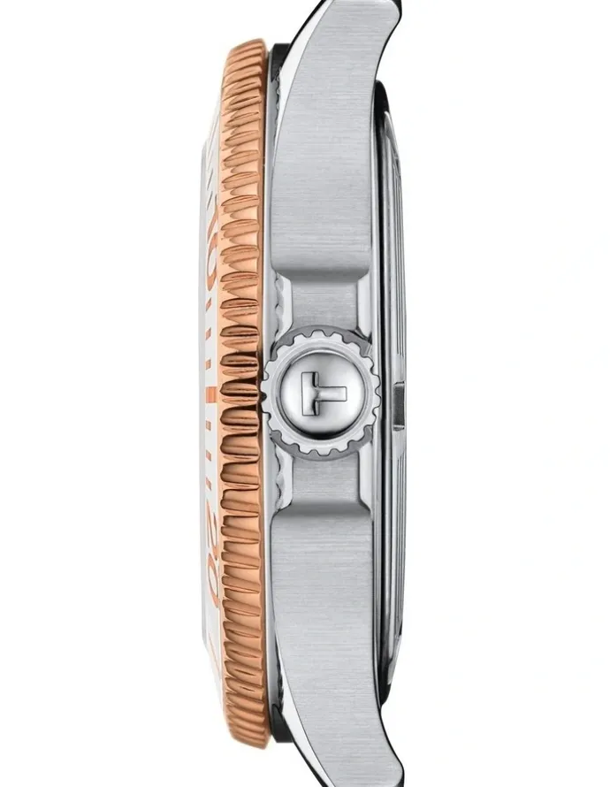 Tissot Seastar 1000 36mm T1202102211100 Watch in Rose Gold/White