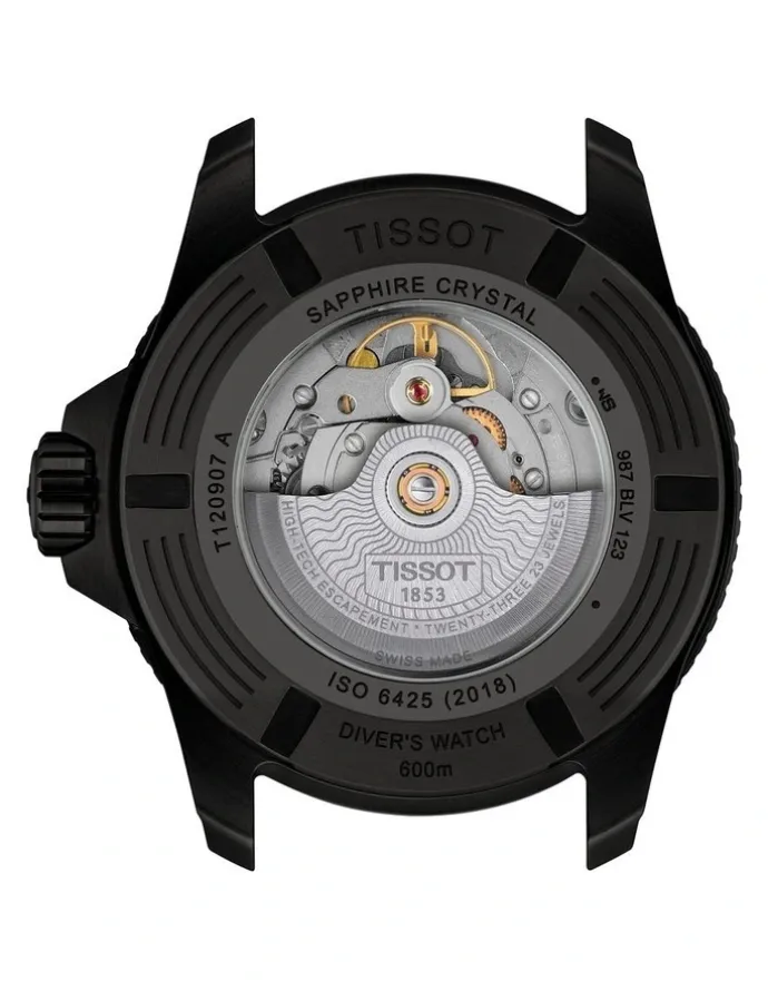 Tissot Seastar 2000 44mm Watch T1209073705100 in Black PVD/Black Rubber