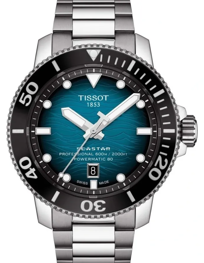 Tissot Seastar 2000 Professional Powermatic 80 T1206071104100 Automatic Watch in Aqua