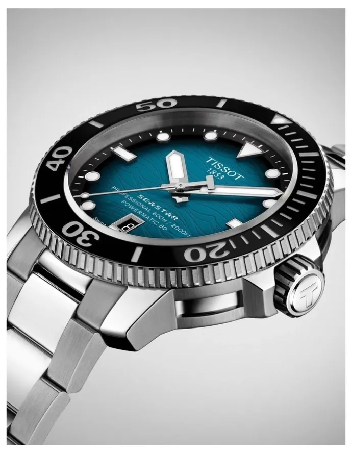 Tissot Seastar 2000 Professional Powermatic 80 T1206071104100 Automatic Watch in Aqua