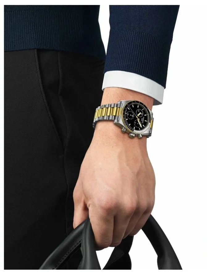Tissot T1494172205100 PR516 Chronograph Watch in Bi-colour/Black