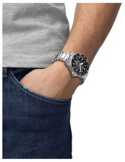 Tissot Seastar 1000 Powermatic Watch 80 40mm T1208071105100 in Black/Silver