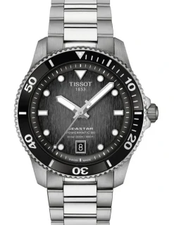 Tissot Seastar 1000 Powermatic Watch 80 40mm T1208071105100 in Black/Silver