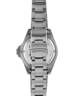 Tony+Will Diver Navy Face Watch in Silver