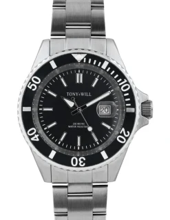 Tony+Will Diver Watch in Silver