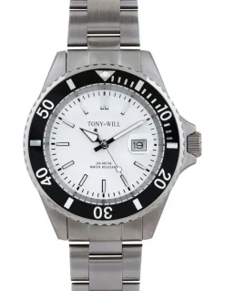 Tony+Will Diver Watch in Silver