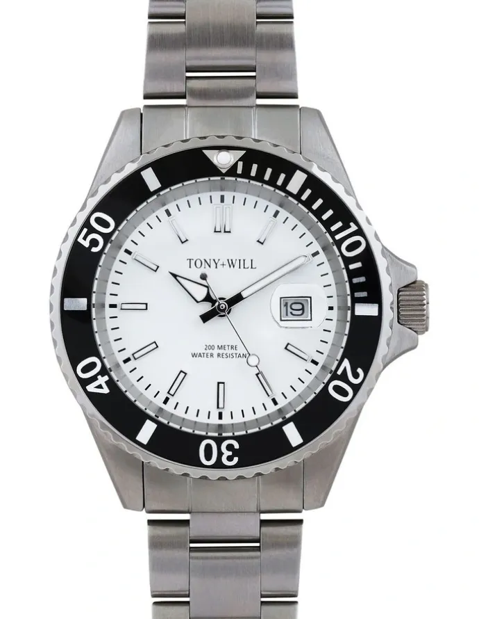 Tony+Will Diver Watch in Silver