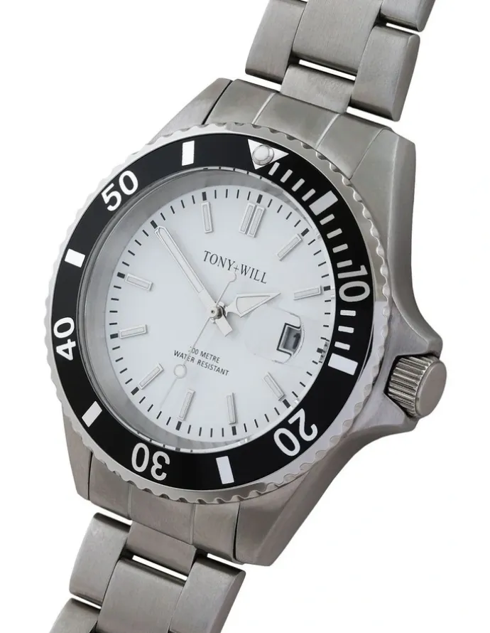 Tony+Will Diver Watch in Silver