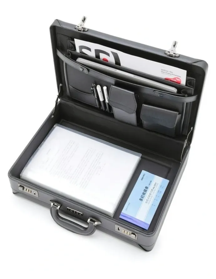 Tosca Business Briefcase Bag With Combination Lock in Black