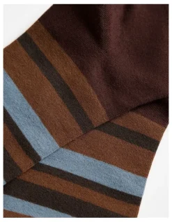 Trenery Bold Stripe Sock in Espresso