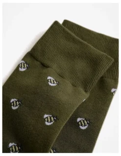 Trenery Bumble Bee Sock in Winter Moss