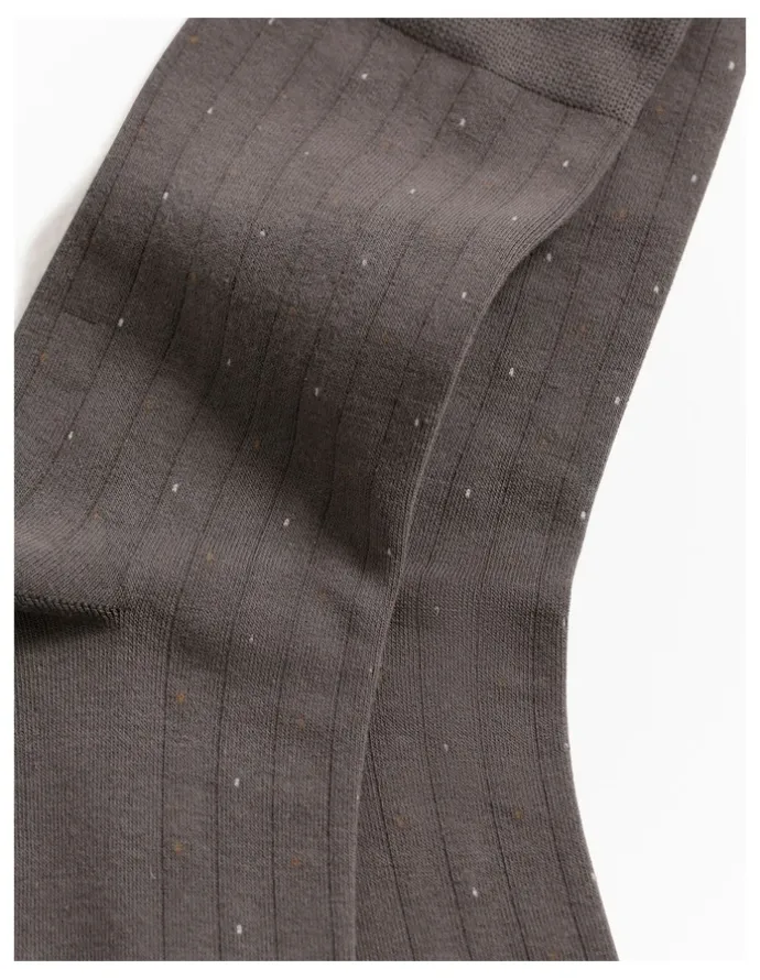 Trenery Dot Rib Crew Sock in Cinder