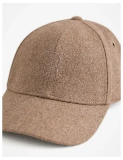 Trenery Leo Wool Blend Monogram Cap in Sierra