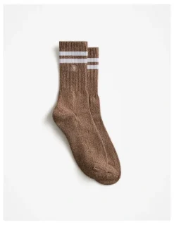 Trenery Monogram Rib Sport Sock in Sierra