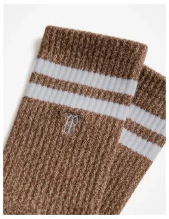 Trenery Monogram Rib Sport Sock in Sierra