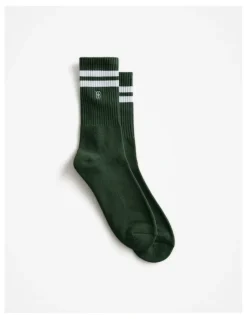 Trenery Monogram Rib Sport Sock in Winter Moss