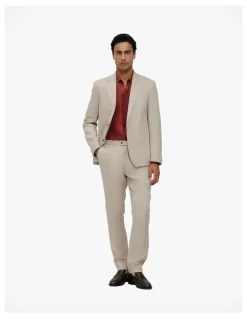Trenery Tailored Fit Delave Linen Shirt in Russet