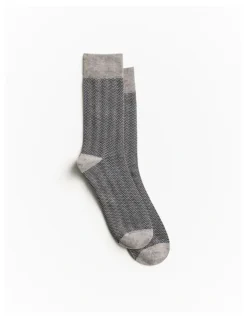 Trenery Zigzag Sock in Grey Marle
