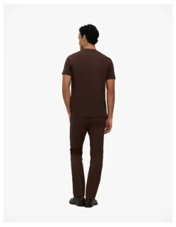 Trenery Cotton Crew T-shirt in Coffee