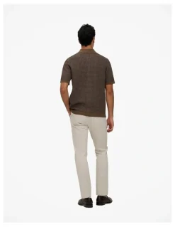 Trenery Jacquard Geo Knit Shirt in Cocoa