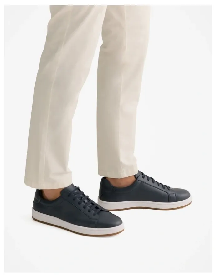 Trenery Woodhead Leather Sneaker in Navy