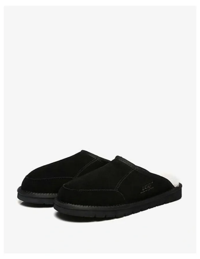 UGG Australian Shepherd Bred Cow Suede Slipper in Black