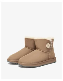 UGG Australian Shepherd Mini Button SheepSkin Boots in Brown