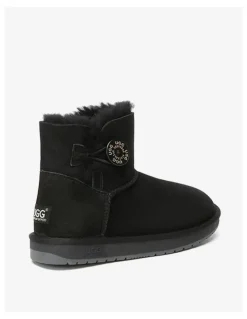 UGG Australian Shepherd Mini Button SheepSkin Boots in Black