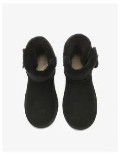 UGG Australian Shepherd Mini Button SheepSkin Boots in Black