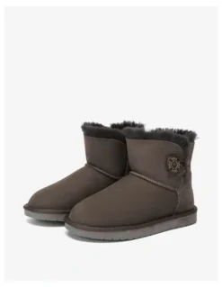 UGG Australian Shepherd Mini Button SheepSkin Boots in Chocholate