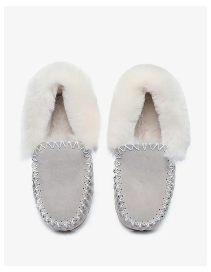 UGG Australian Shepherd Popo Cow Suede Moccasin Slipper in Sand