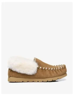 UGG Australian Shepherd Popo Cow Suede Moccasin Shoe in Brown