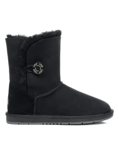 UGG Australian Shepherd Short Button Boots in Black