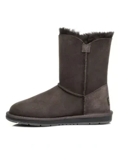 UGG Australian Shepherd Short Button Boots in Chocolate