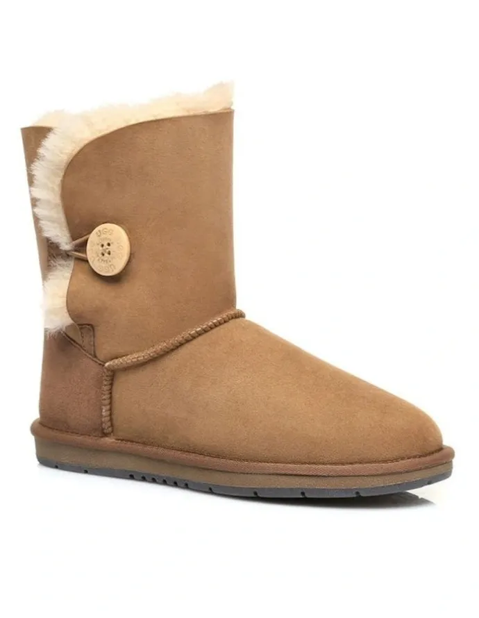 UGG Australian Shepherd Short Button Boots in Chestnut