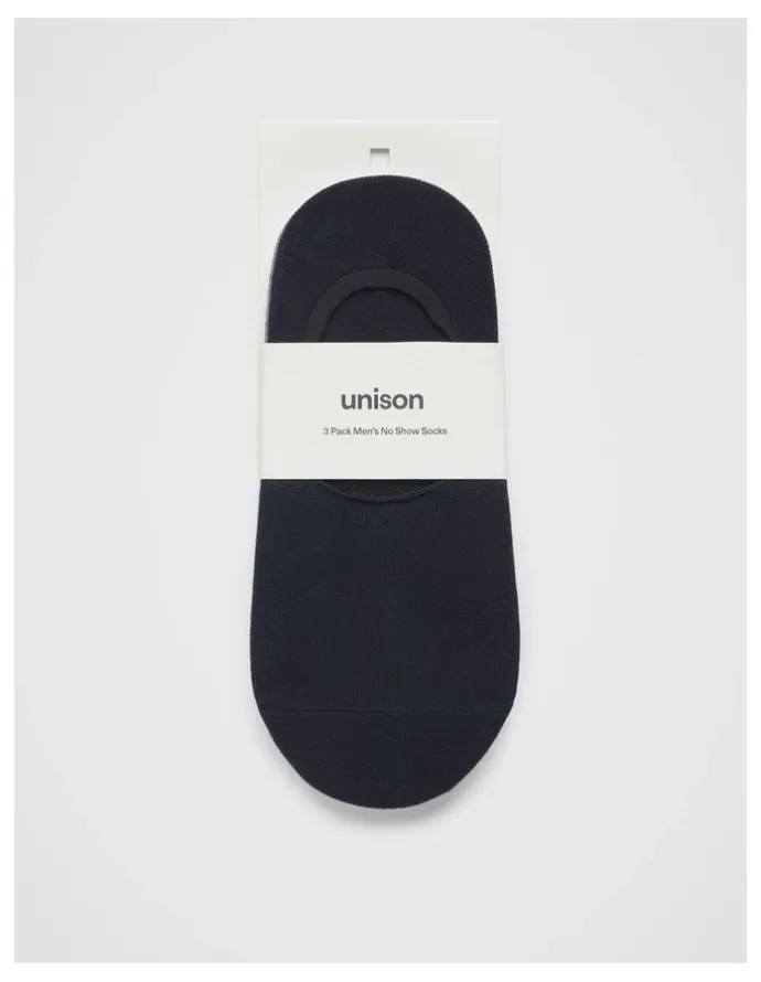 Unison No Show Socks 3 Pack in Assorted