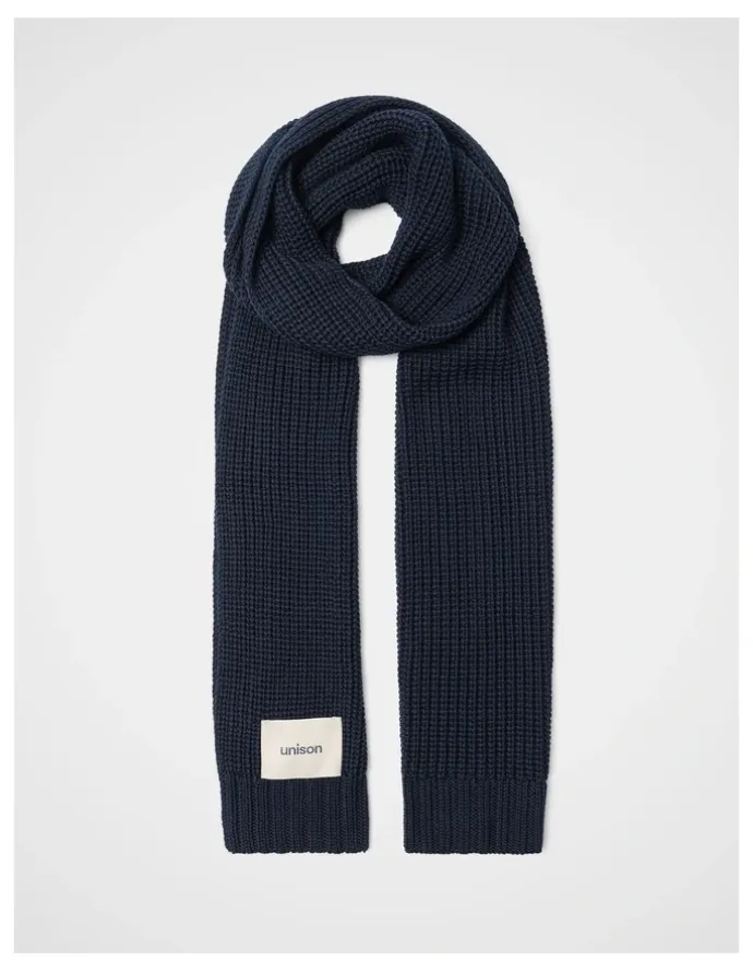 Unison Textured Knit Scarf in Blue