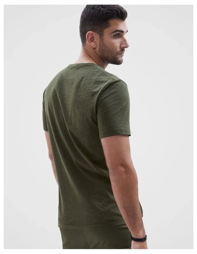 Unison Classic Crew Neck T Shirt in Khaki