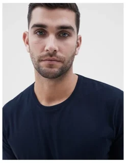 Unison Classic Crew Neck T Shirt in Navy