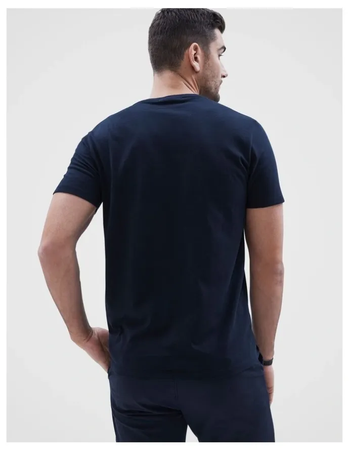 Unison Classic Crew Neck T Shirt in Navy