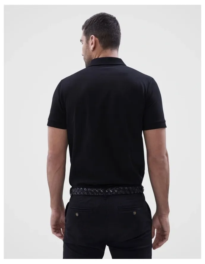 Unison Classic Jersey Polo in Black