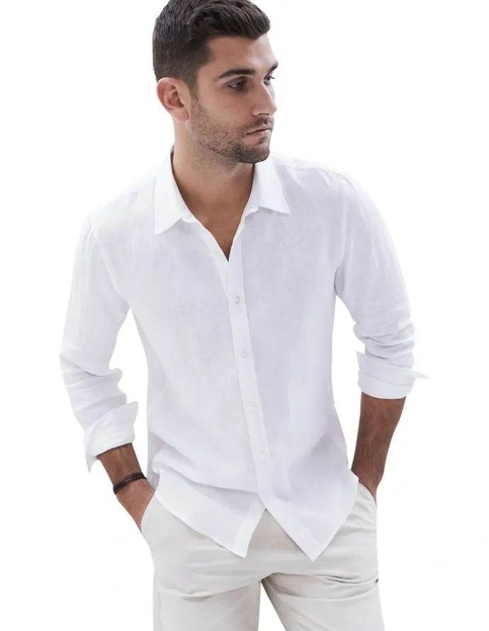 Unison Linen Regular Fit Shirt in White